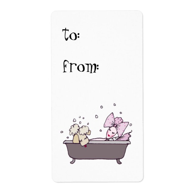 Bubble Bath, Au Spa Cadeau Étiquettes (Devant)