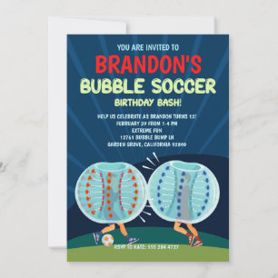 Bubble Football Anniversaire Fête Invitation