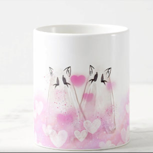 Bubble Gum Rose Coeurs Ghost Mug