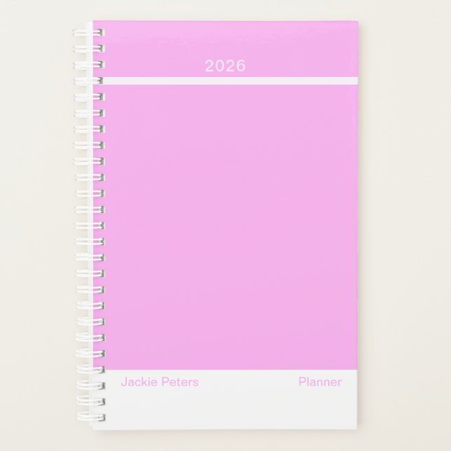 Bubblegum Pink Minimalist Planner (Devant)