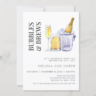 Bubbles and Brews Engagement Party Invitation