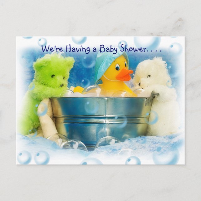 Bubbles Baby Shower Invitations (Devant)