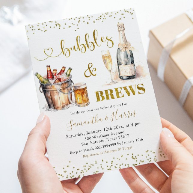 Bubbles & Brews Couple Show Invitation (Créateur téléchargé)