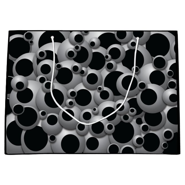 Bubbles en effervescence Black Large Cadeau Sac (Devant)