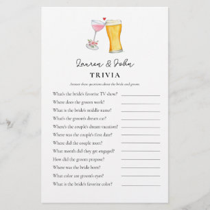 Bubbles et Brew Couple's Shower Trivia jeux
