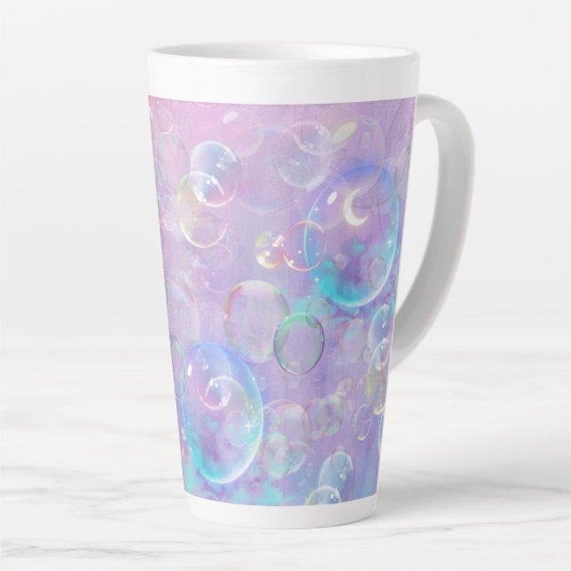 Bubbles Pastel sur Lavender Latte Coffee Mug (Angle droit)