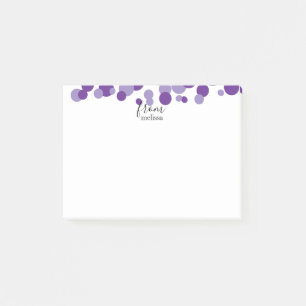 Bubbles pourpres Notes post-it personnalisées