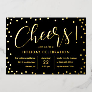 Bubbly Cheer Foil Fête Invitation