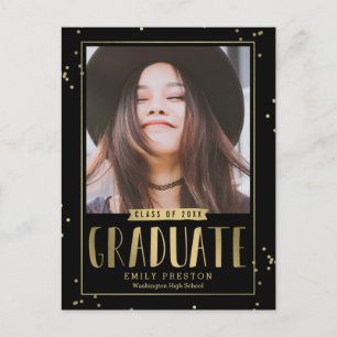 Bubbly Chic Graduation Faire-part carte postale