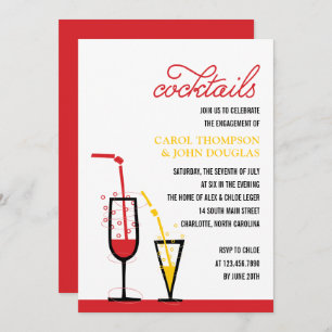 Bubbly Cocktails Engagement Party Invitation
