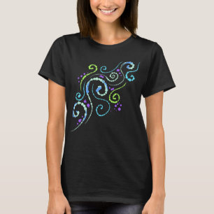 Bubbly Swirls Design T-shirt femme