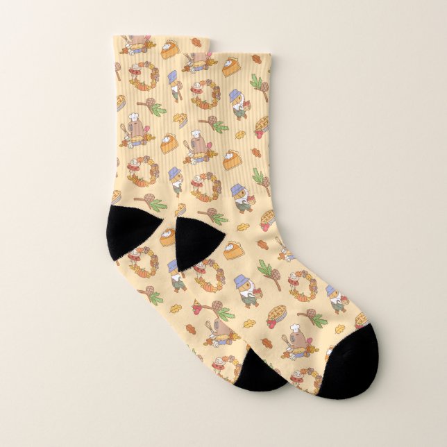 Bubu le cochon d'Inde, motif d'automne et de tarte (Paire)