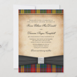 Buchanan Clan Tartan Faire-part de mariage Ver 2