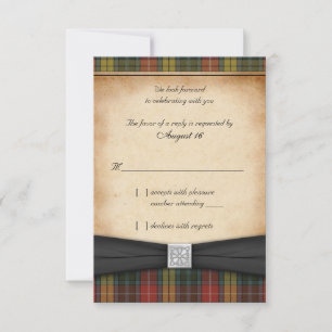 Buchanan Patiné Tartan Mariage Répondre carte RSVP