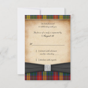 Buchanan Tartan Mariage Réponse RSVP Card Ver 2