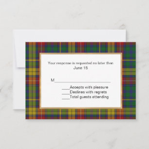 Buchanan Tartan Plaid Wedding Carte RSVP