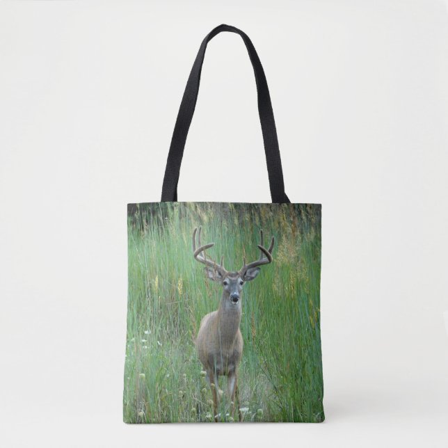 Buck blanc dans le Sac fourre-tout imprimé Meadow (Devant)