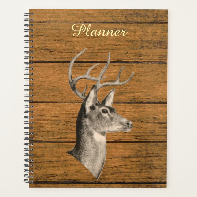 Buck Head On Wood Grain Planner (Devant)