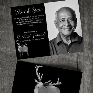 Buck with Antlers Funeral Merci Cartes