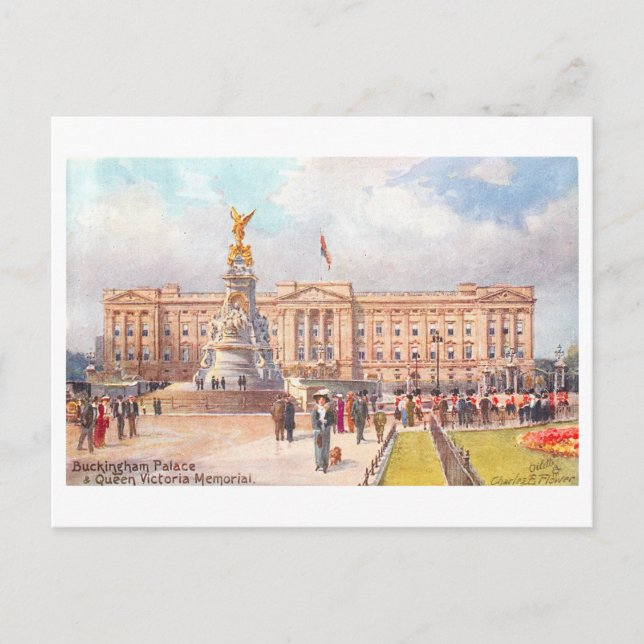 Buckingham Palace à Londres Carte Postale Vintage (Devant)