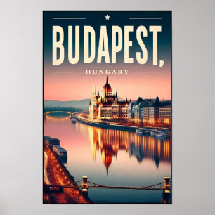 Budapest by Night - Une affiche Vintage voyage