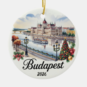Budapest Hongrie 2026 Ornement de Noël Voyage Gi
