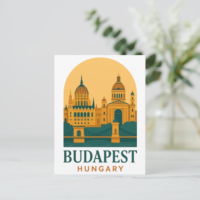 Budapest Hongrie Carte Postale de Voyage Rétro – R (Debout devant)