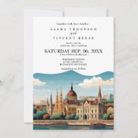 Budapest Hongrie Faire-part de mariage Retro