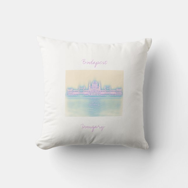 Budapest Hongrie Parlement Ville Coussin Cushion (Recto)