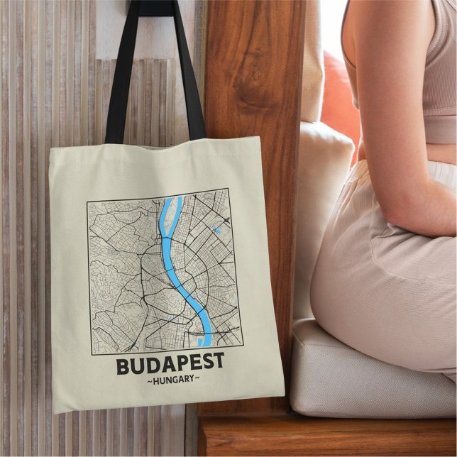Budapest, Hungary City Map Tote Bag (Créateur téléchargé)