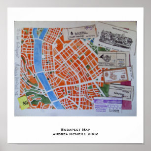 Budapest map poster