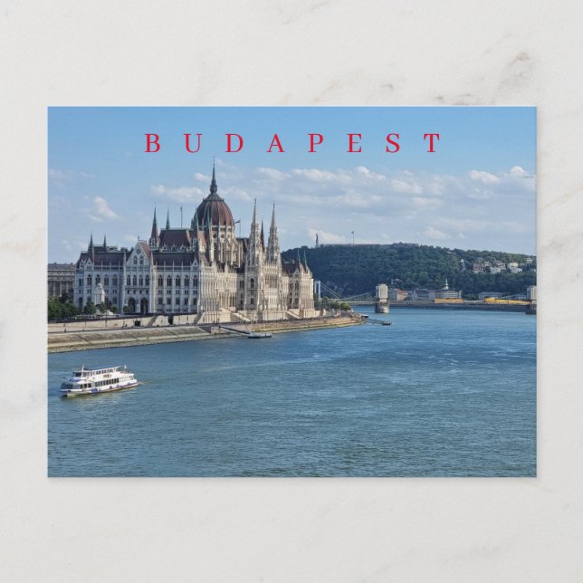 Budapest Parlement et le Danube vue carte postale (Devant)