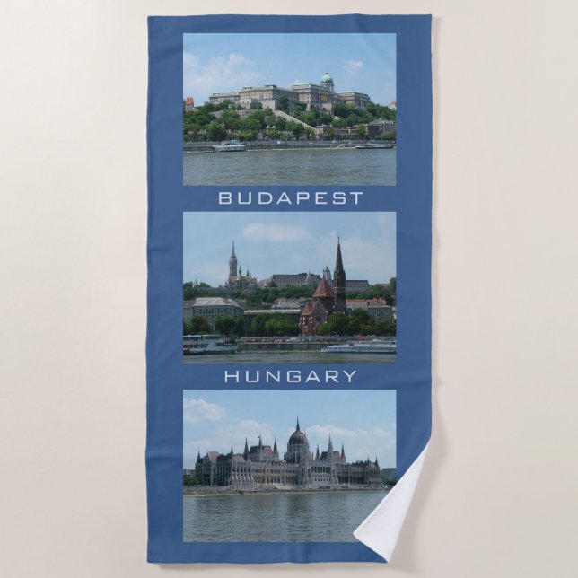 Budapest, texte personnalisé & serviette de plage  (Devant)