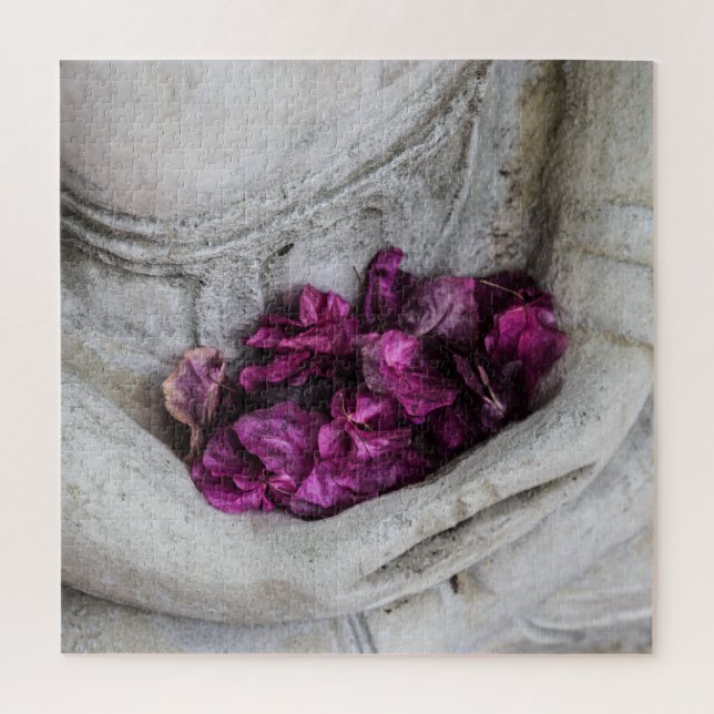 "BUDDHA ET PETALS ROSES" JIGSAW PUZZLE (Vertical)