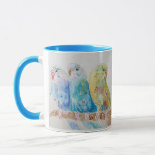 Buddy Trois Branche assise Aquarelle Mug Bleu