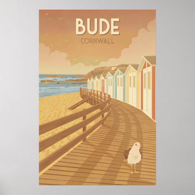 Bude Cornwall Travel Poster (Devant)