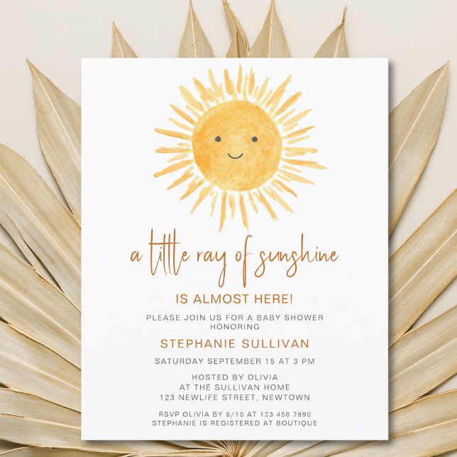 Budge Little Ray of Sunshine Baby shower Invitatio (Créateur téléchargé)