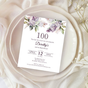 BUDGET 100e fête d'anniversaire Purple Lilac Flora
