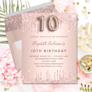 BUDGET 10e anniversaire rose parties scintillant o