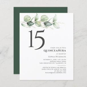 Budget 15e anniversaire Eucalyptus Quinceanera Inv
