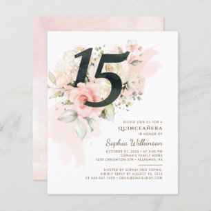 Budget 15e anniversaire Floral Quinceanera Invitat