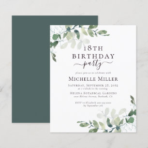 BUDGET 18e anniversaire Elegant Eucalyptus Invitat