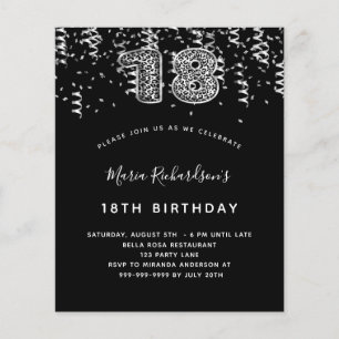 Budget 18e anniversaire fêté léopard d'argent noir