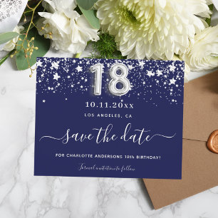 Budget 18e anniversaire marine bleu argent date de