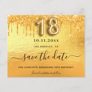 Budget 18e anniversaire parties scintillant or enr