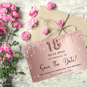 Budget 18e anniversaire rose or enregistrer la dat