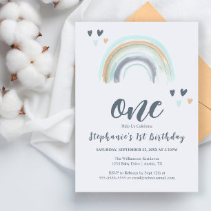 Budget 1er anniversaire Boho bleu arc-en-ciel