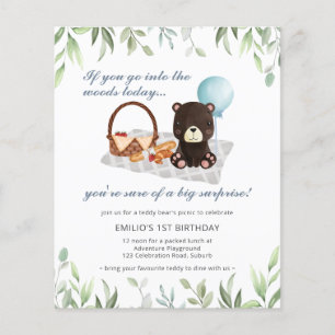 Budget 1er anniversaire Teddy Bear Pique-nique Ble