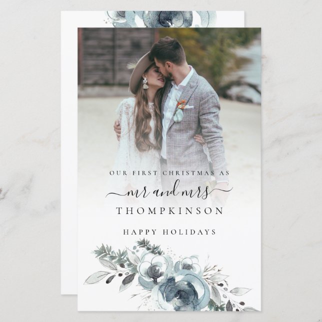 Budget 1er Noël M. Mme Photo Foliage Holiday (Devant / Derrière)