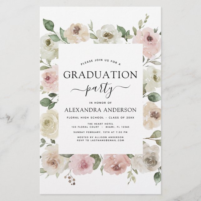 Budget 2022 Dusty Pink Graduation Floral (Devant)